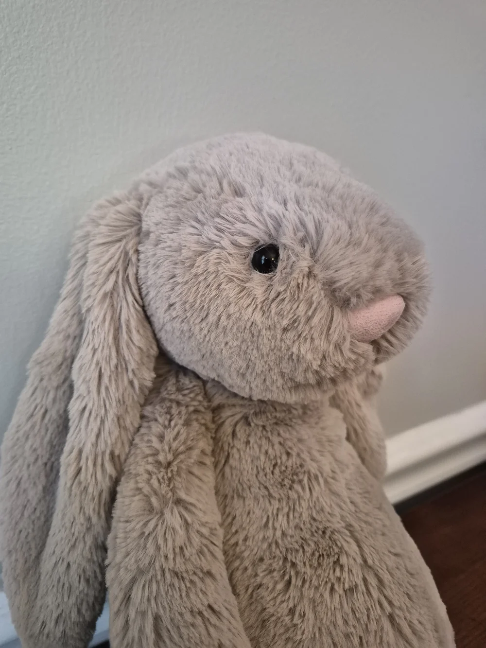Jellycat Beige Plush Bunny with Pink Nose